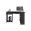 Bureau en coin en forme de L avec deux tablettes latérales peu encombrantes, noir-653391404