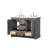 Avery 48 Inch Double Bathroom Vanity in Dark Blue, White Cultured Marble Countertop, Undermount Square Sinks (3-Hole), Brushed Gold Trim-98210846-98210844-98210849