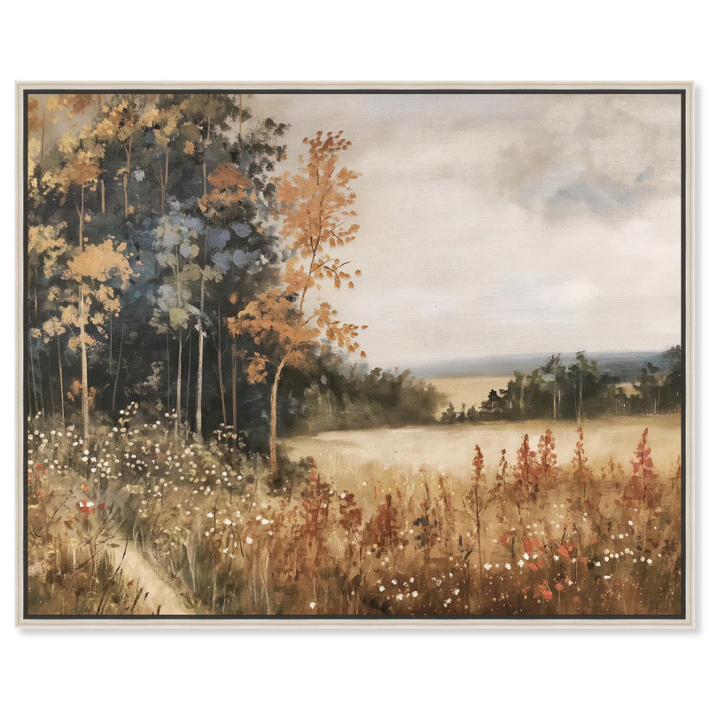 Art Remedy, toile de paysage campagnard, palette d'automne, Encadrement argenté, H 21 po x l 25 po