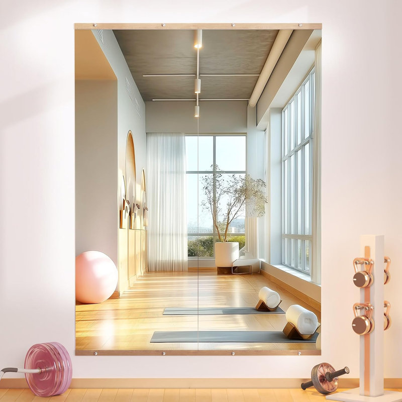 Full Length Rectangle Wall Mirror Home Gym Mirror Dance Studio Mirror Tempered Glass Mirror, 55" x 21"