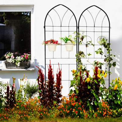 4 Pack Metal Garden Trellis 78.7" X 19.7" Rustproof Trellis For Climbing Plants Outdoor Flower Support