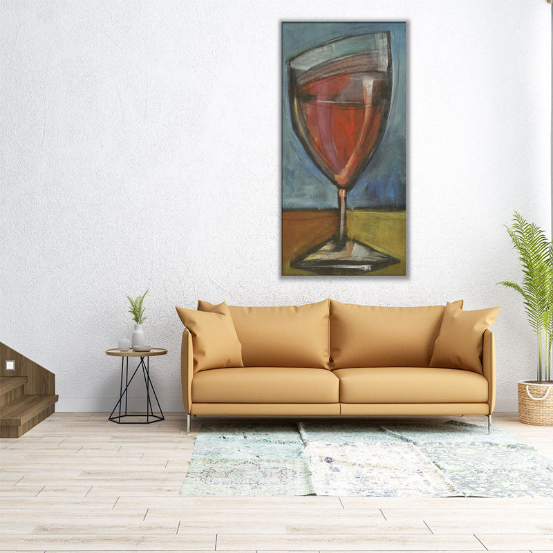 Deuxième verre de rouge - reproduction d'art sur toile, H 20 po x l 10 po