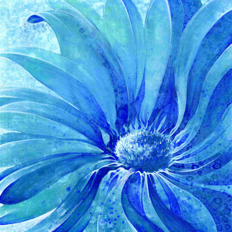 Gros plan, bleu, impression sur toile tendue, H 12 po x l 12 po