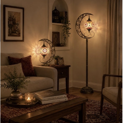 Beautiful Stained Glass Mosaic Floor Lamp