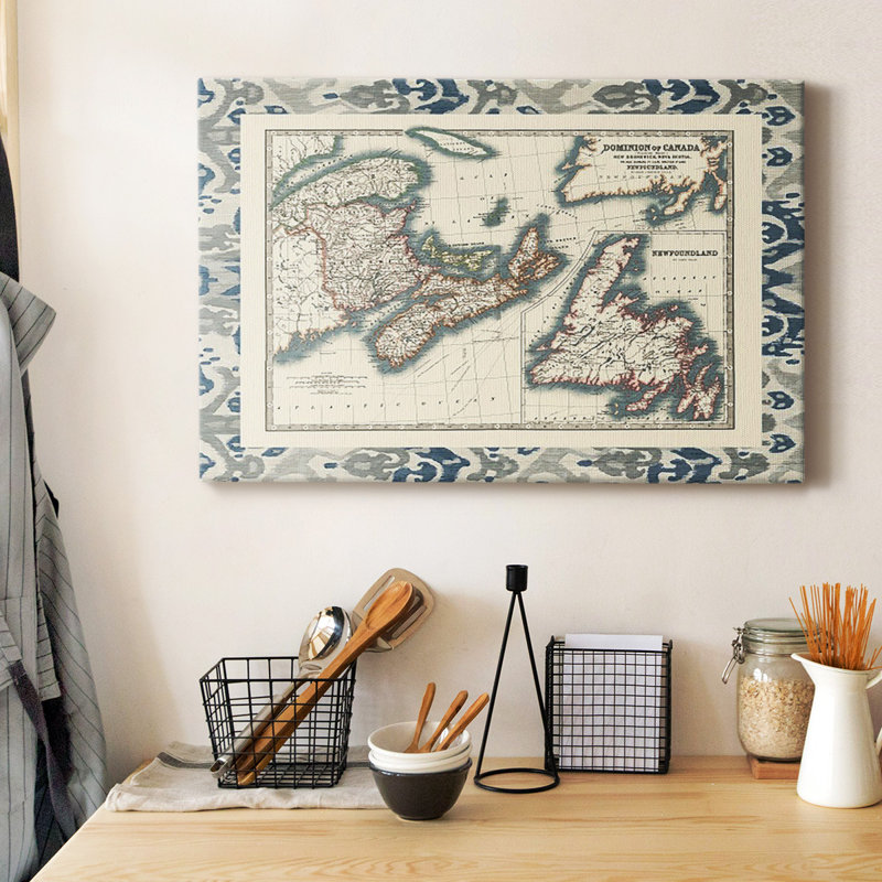 Toile tendue avec châssis carte du Canada - Prêt à accrocher, H 8 po x l 12 po