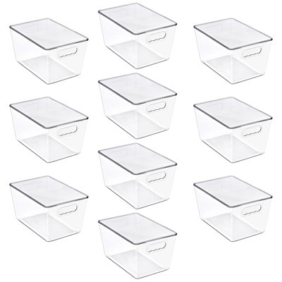 Sorbus 10 Pack Clear Stackable Storage Containers with Lids for Kitchen, Pantry,Cabinet Organization, Large