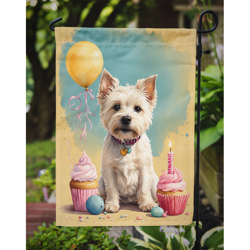 Drapeau de jardin «Happy Birthday», Westie