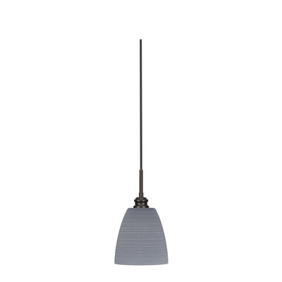 Edge Cord Mini Pendant Shown In Espresso Finish With 8" Gray Matrix Glass