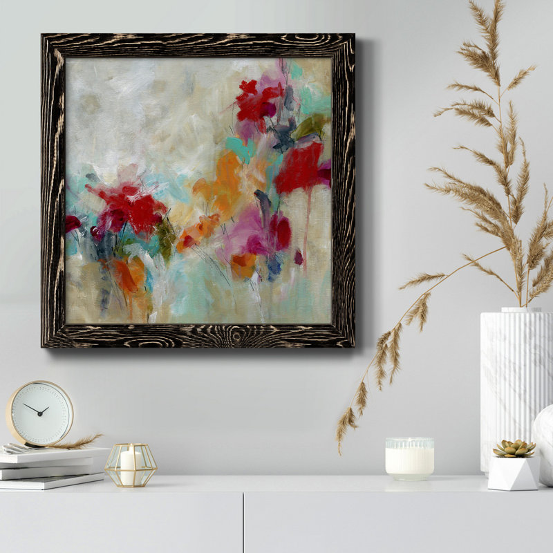 Boho Cacti I - cadre photo, reproduction d'art sur toile, H 31,5 po x l 31,5 po x P 1,5 po, Cadre noir