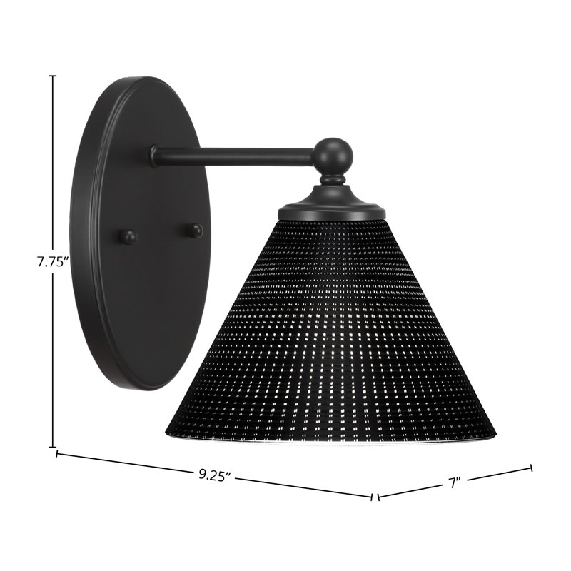 Aitkens Wall Sconce Shown With 7" Black Matrix Glass, Matte Black