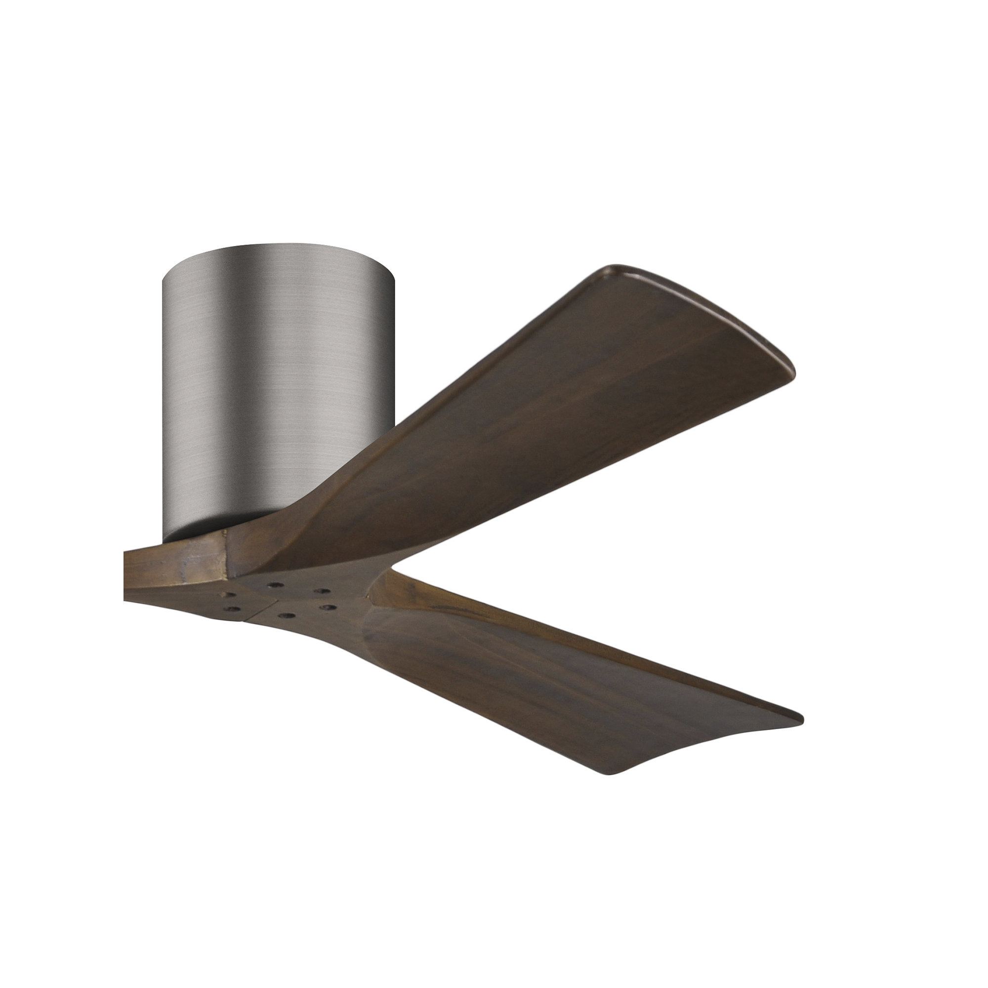 Olivier 3 Blade Ceiling Fan, Brushed Pewter, Walnut Tone, 52"