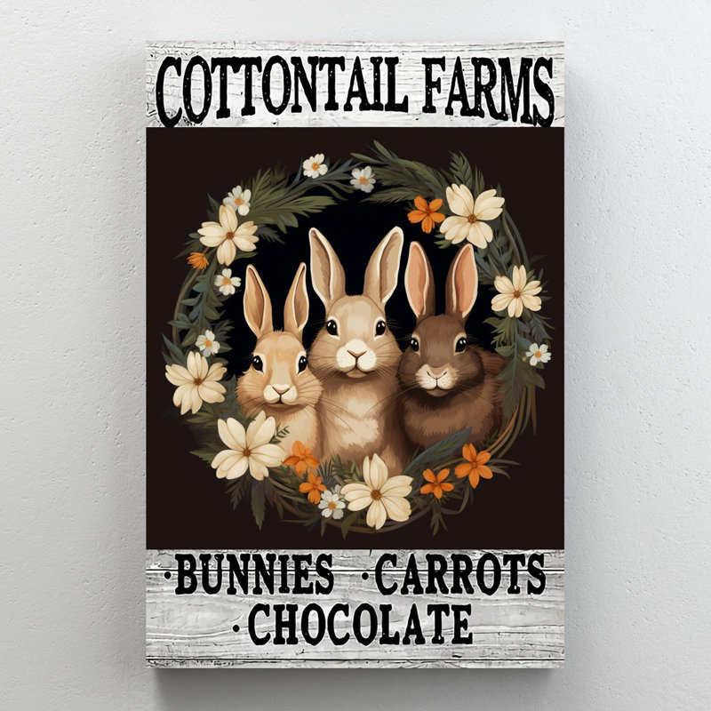 «Laiken Rabbit Cottontail Farms on Canvas», impression, H 36 po x l 24 po x P 1,25 po