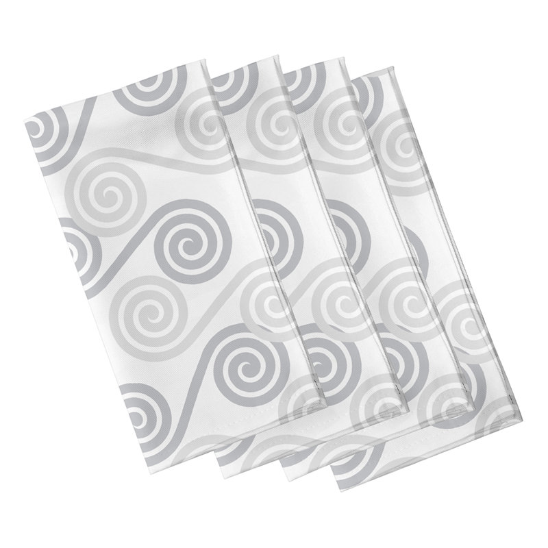 Cleatus Polyester Geometric Square Napkin, Grey