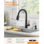 Robinet de cuisine rétractable à poignée simple avec distributeur de savon et accessoires-87951589