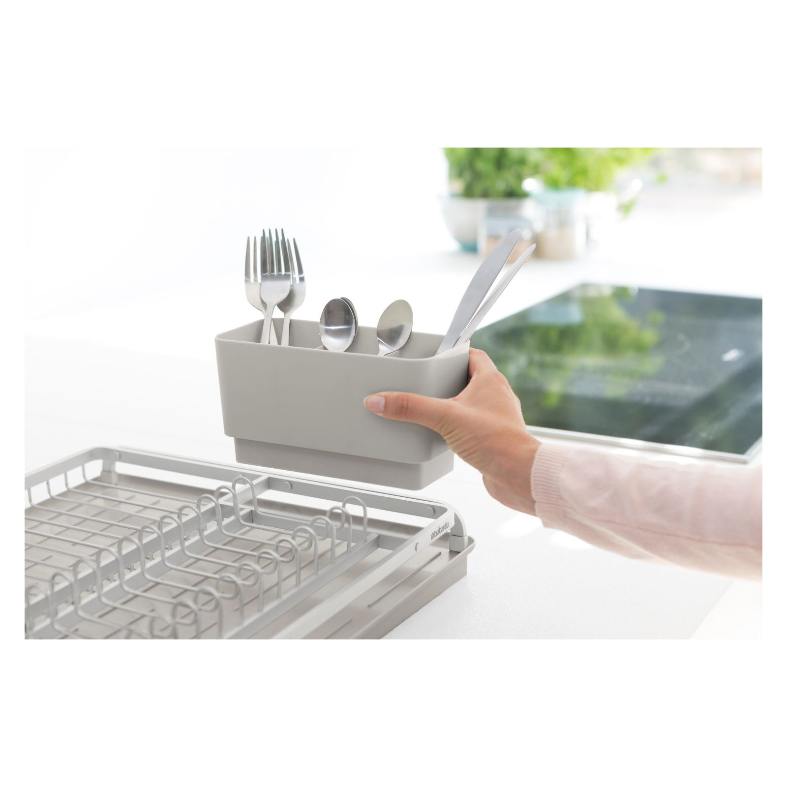 Brabantia Sinkside Large Aluminium Dish Drying Rack, Mid Gray