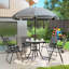 Ensemble de salle à manger de patio avec parasol, ensemble de patio extérieur pliant, gris