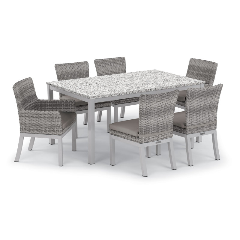 Argento Outdoor Dining Side Chair, Stone