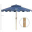 Le parasol de patio bleu foncé de 9 pi - avec cadre pour jardin, terrasse, bleu piscine, ajoute de l'élégance aux espaces extérieurs