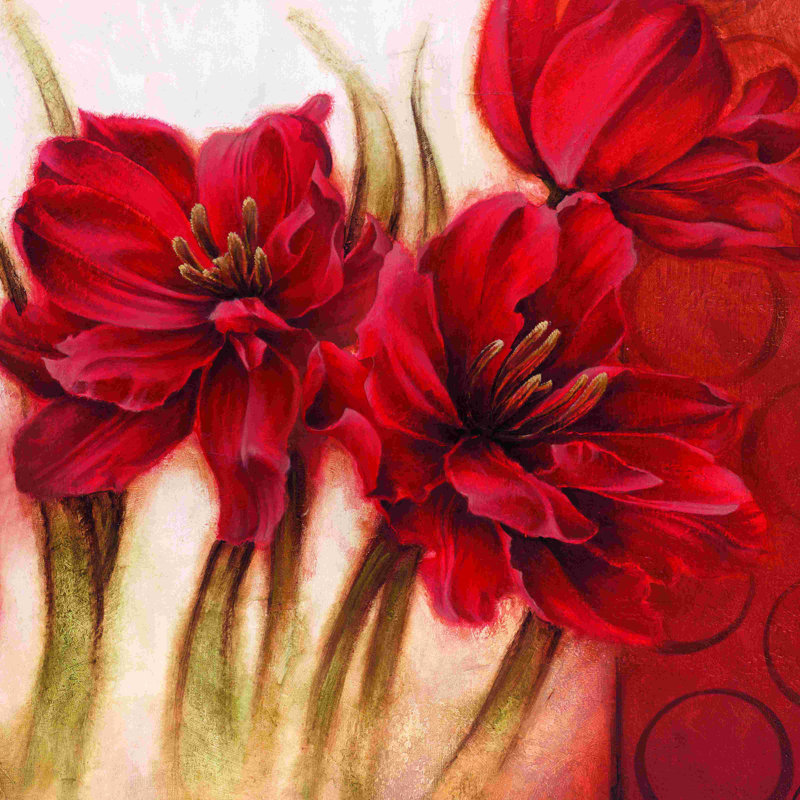 Rouge transitionnel - peinture sur toile tendue, H 12 po x l 12 po