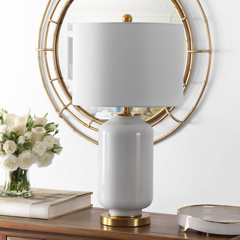 Glass Table Lamp, White