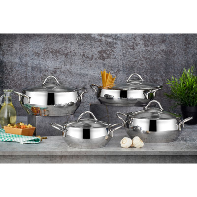East Urban Home Marissa 2,1 pte Ensemble de casseroles en acier inoxydable avec couvercle