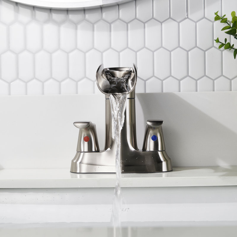 Center set Bathroom Faucet, Brushed Nickel