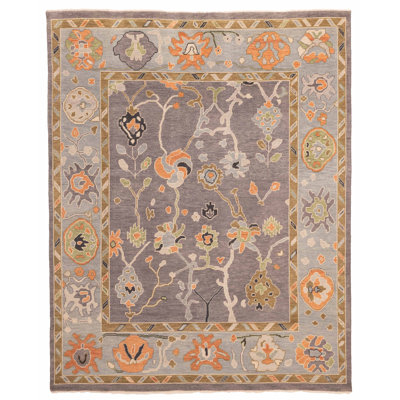 Modern Oushak Grey Rug 7'11" x 9'9"