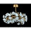 Lustre suspendu rond en porcelaine et laiton à 6 lumières Augustus