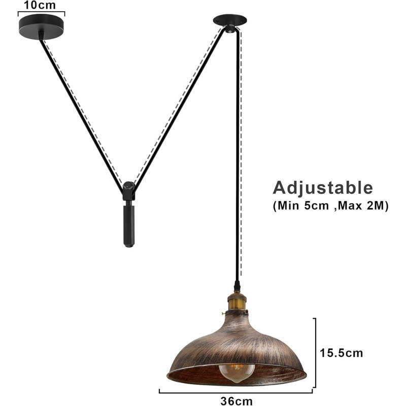 1 - Light Dome Pendant, Brushed Copper