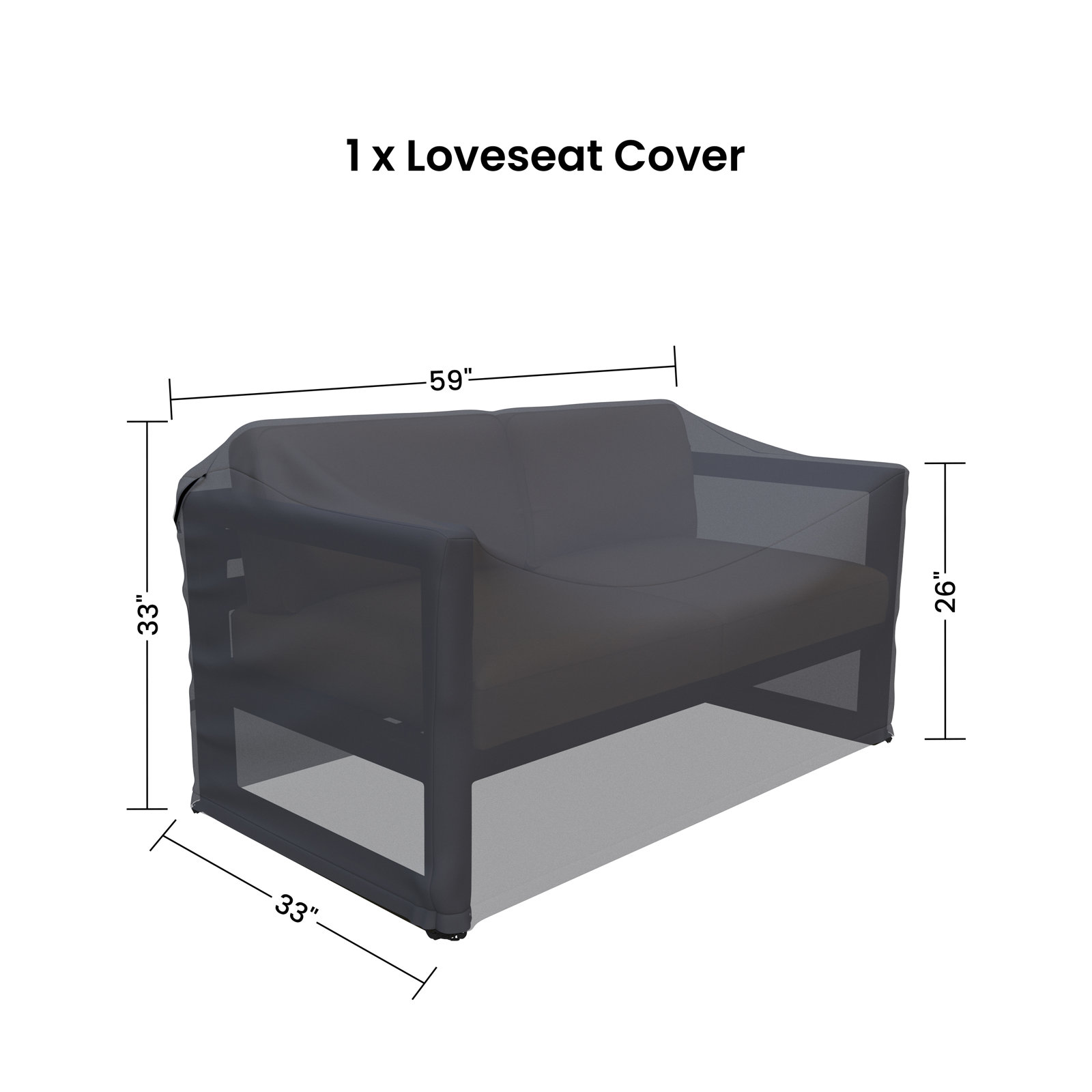 Smith 57" Outdoor Loveseat Cover