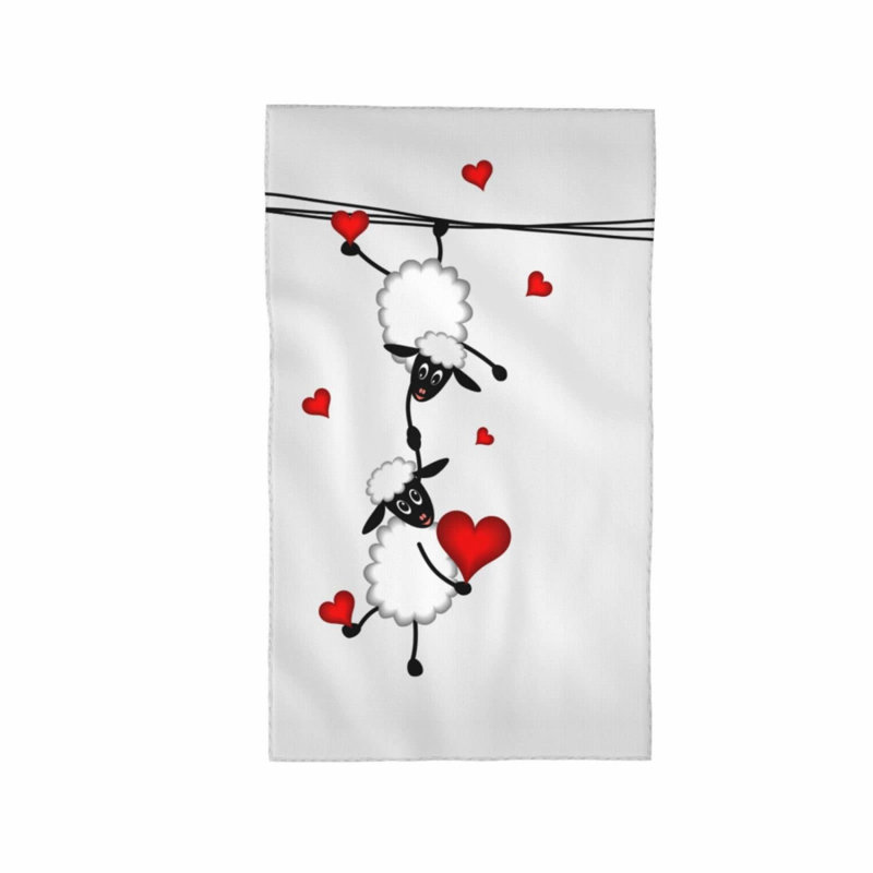 LoveSheep Heart Absorbent Hand Towel - Soft Cotton, Multipurpose for Bathroom, Hotel, Gym, Spa