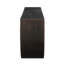 Console en bois en demi-lune au fini noir et or