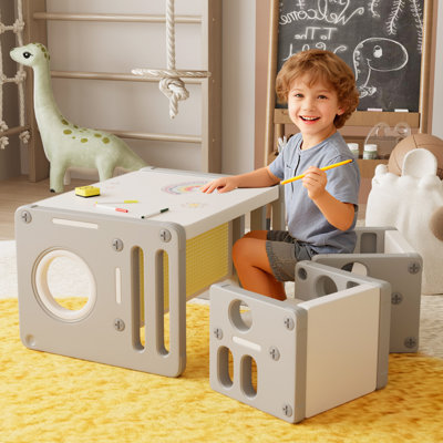 Ensemble table et chaises pour enfants, station de jeux modulaire pour tout-petits, mobilier de jeu multifonctionnel pour chambre d'enfant, salle de jeux, chambre de bébé et salle de classe à domicile