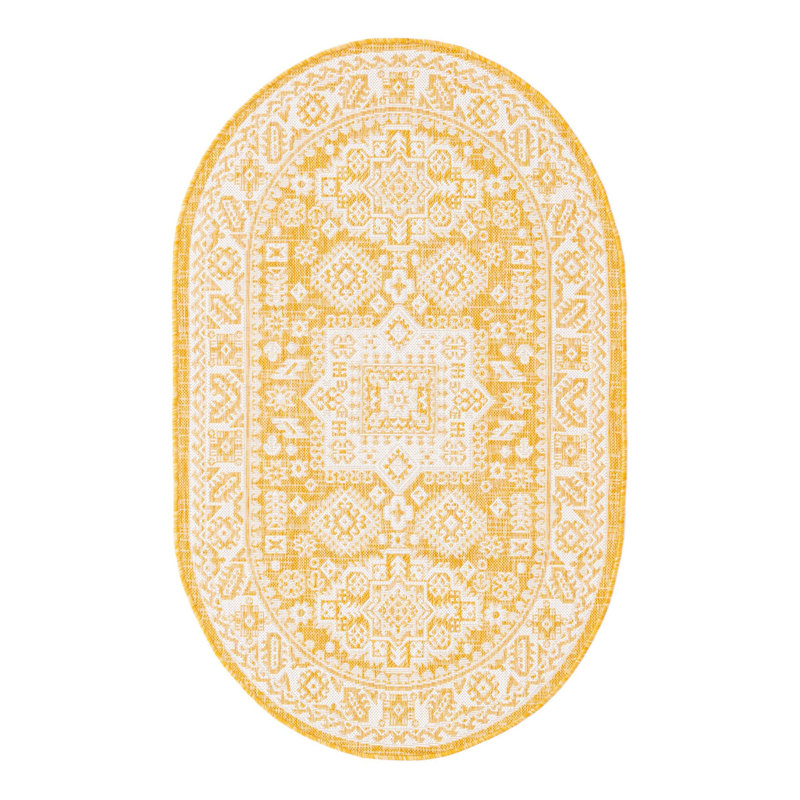 Tapis intérieur / extérieur brun Anaruth, Ovale 3 pi 3 po x 5 pi 3 po