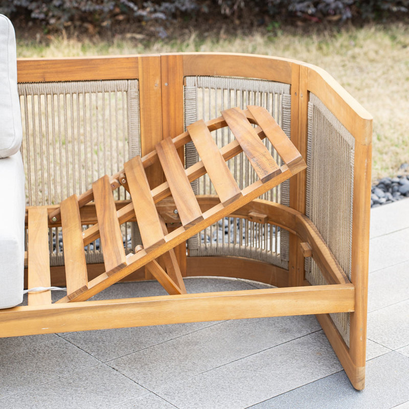 Ensemble de conversation de patio pour 4 personnes avec coussins Acacia