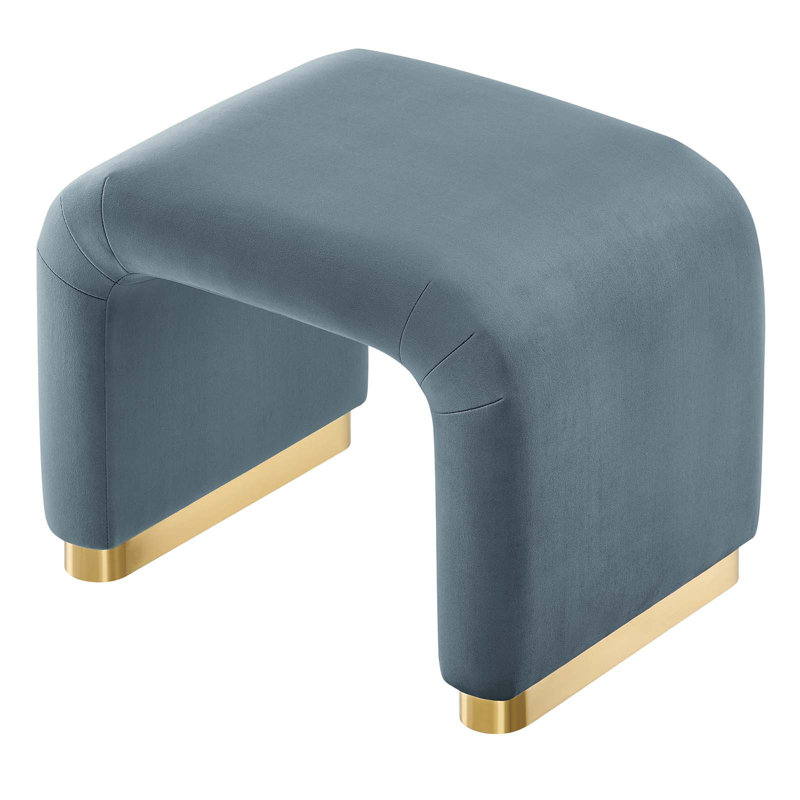 Tabouret d'appoint Modway Koda, Bleu cadet / or laiton