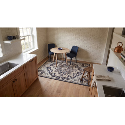 Tapis gris contemporain à motif géométrique en laine noué à la main à motif médaillon gris