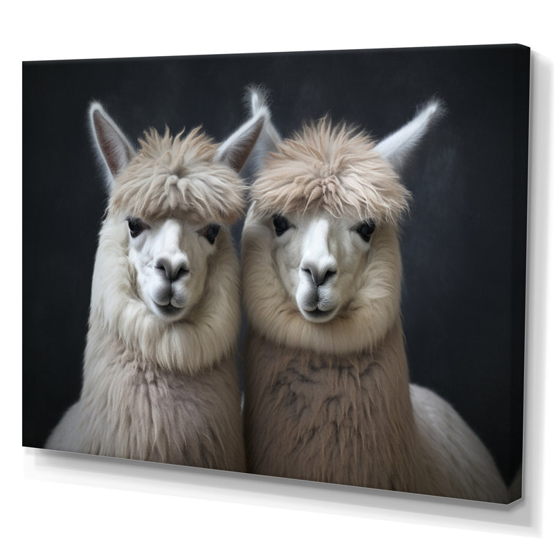 Deux Alcapas gracieux gardiens IV sur toile, H 30 po x l 40 po x P 1,5 po, Toile tendue