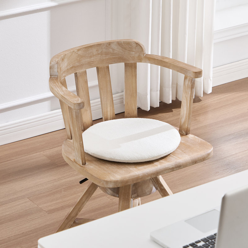 Chaise de bureau pivotante à hauteur réglable de 21,1 po avec structure en bois massif et siège rembourré en tissu Bellamira