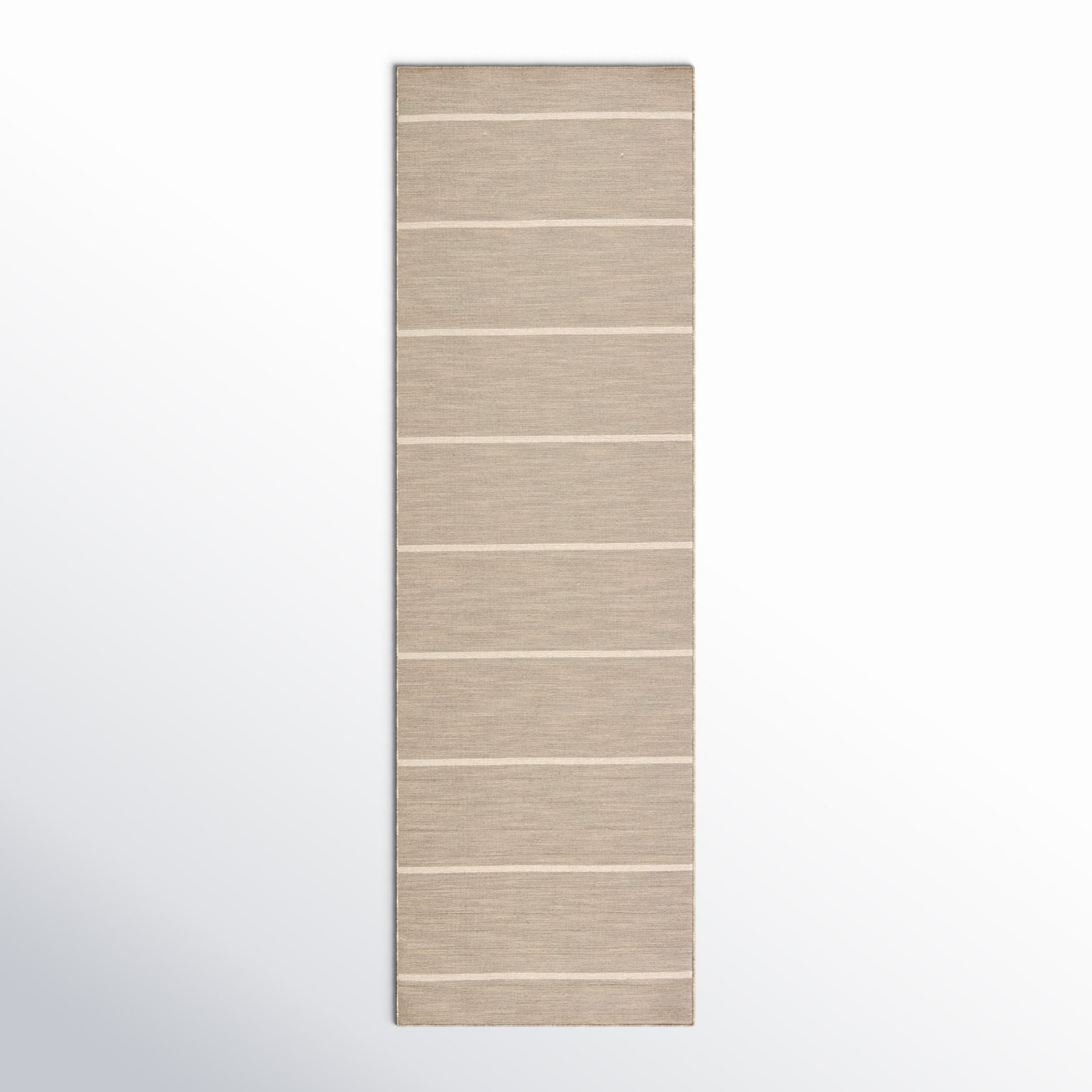 Creekmont Brown Light Gray Hand-Woven Wool Rug, Runner 2'6" x 8'