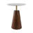 Modern Wood and Metal Accent Table with Round Stone Top, Contemporary Decorative Side Table.-1486635437