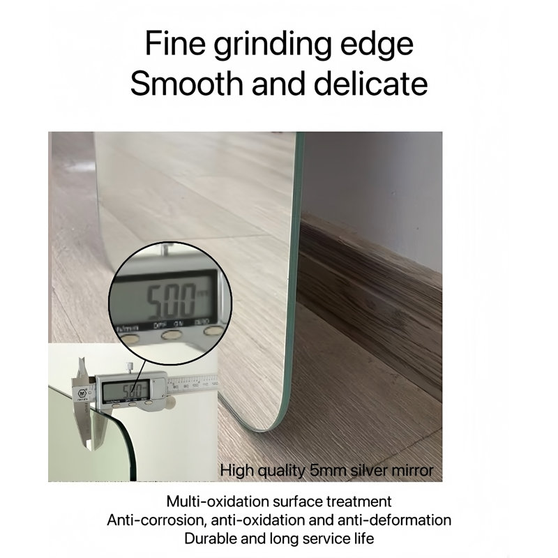Miroir mural à angle arrondi pour garde-robe 5mm