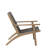 Goku Solid Acacia Wood & Wicker Patio Chair, Natural/Gray