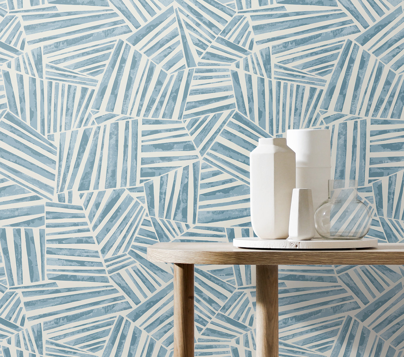Lianna Modern Geometric Wallpaper, Light Blue