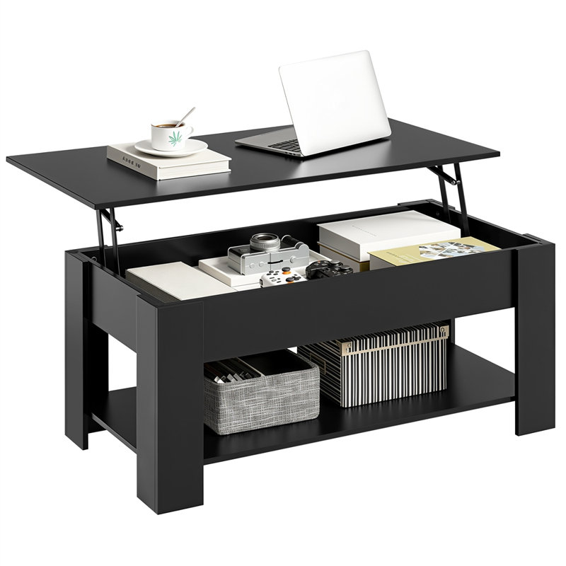 Table basse Ajeem, Noir, noir, noir, noir, H 16,5 po x L 39 po x l 20 po