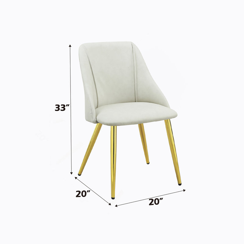 Ensemble de 2 chaises d'appoint en cuir synthétique blanc Gaines