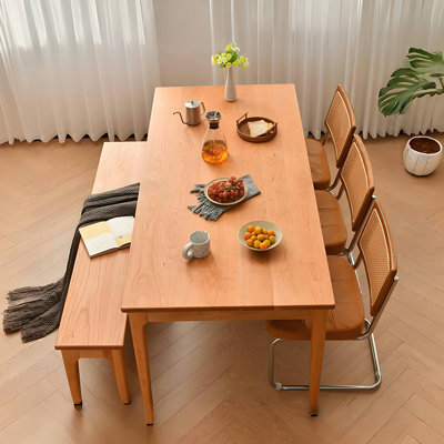 Home Minimalist    Cherry    Wood    Dining  Set