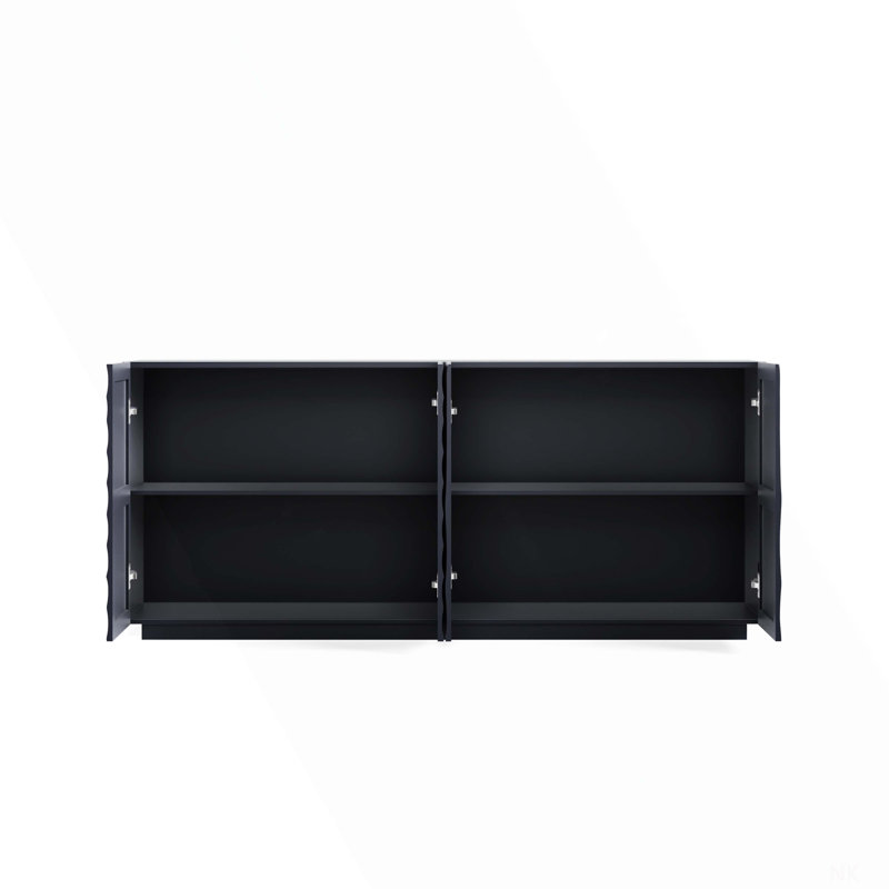 Buffet Cabinet With Storage ,4 Doors Modern Accent Storage Sideboard,Luxurious Floor Cabinet Buffet With Freestanding Anti Dumping For Kitchen, Living Room, 59" Wide Rectangular Sideboard