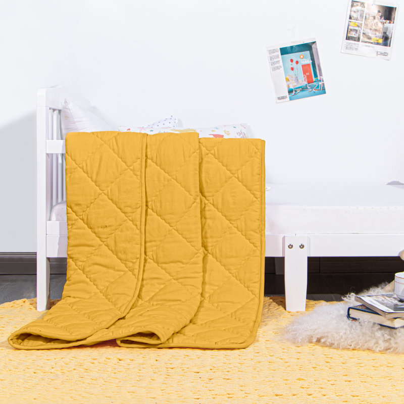 1 édredon pour tout-petits, couverture matelassée en duvet synthétique de couleur unie, 39 x 47 pouces - NTBAY, Jaune