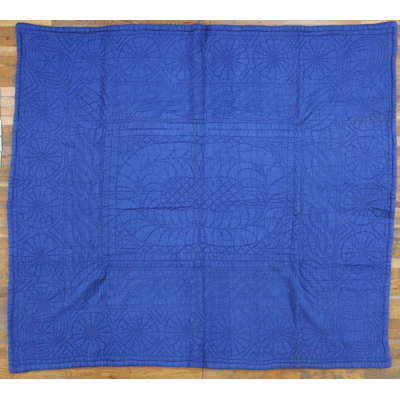 Antique Quilt Wool Blue Needlework Rug